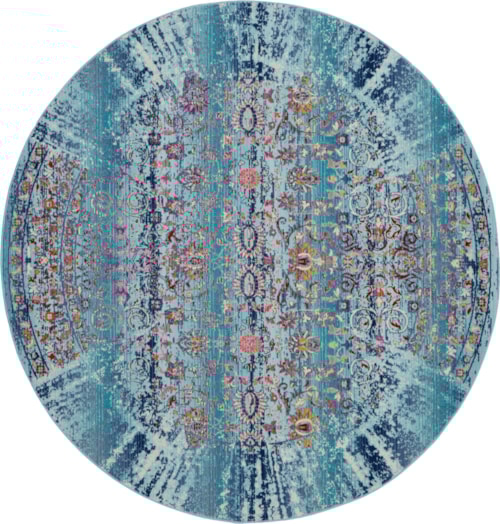 6'  Blue Round Rug