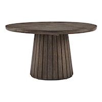 Transitional Round Dining Table with Extension Leaf
