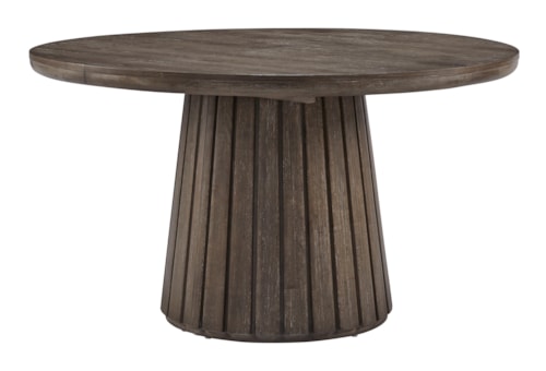 Transitional Round Dining Table with Extension Leaf