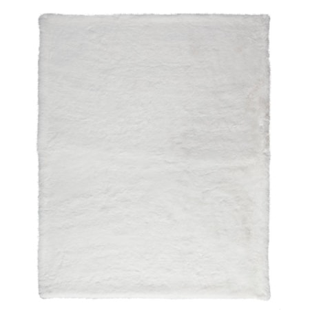 Gariland White Faux Fur Throw