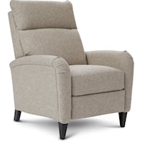 Contemporary Upholstered Recliner with High Tapered Leg