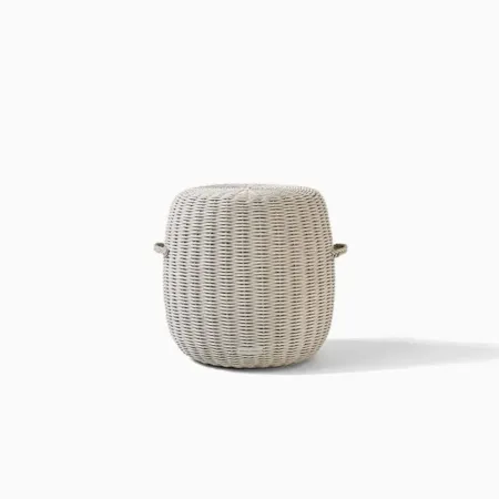20" Round Woven Pouf Stool