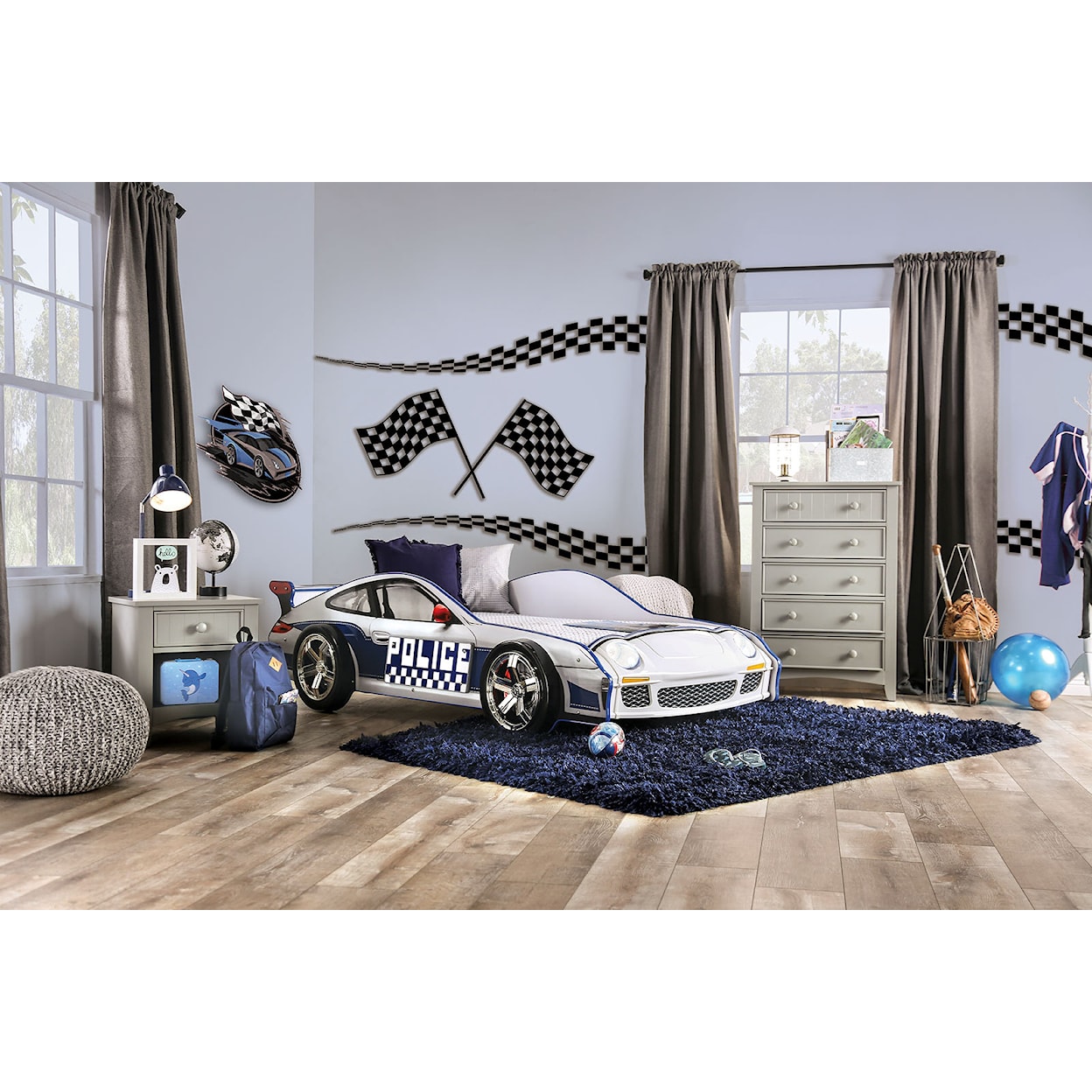 Furniture of America Police Car Twin Bed 