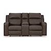 Signature Design by Ashley Lavenhorne Double Reclining Loveseat w/ Console