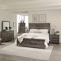 Modern Farmhouse 5-Piece King Panel Bed Bedroom Set