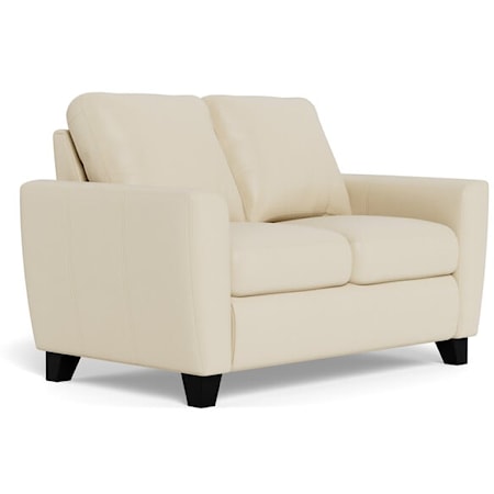 Marymount Contemporary Upholstered Loveseat with Teardrop Arms