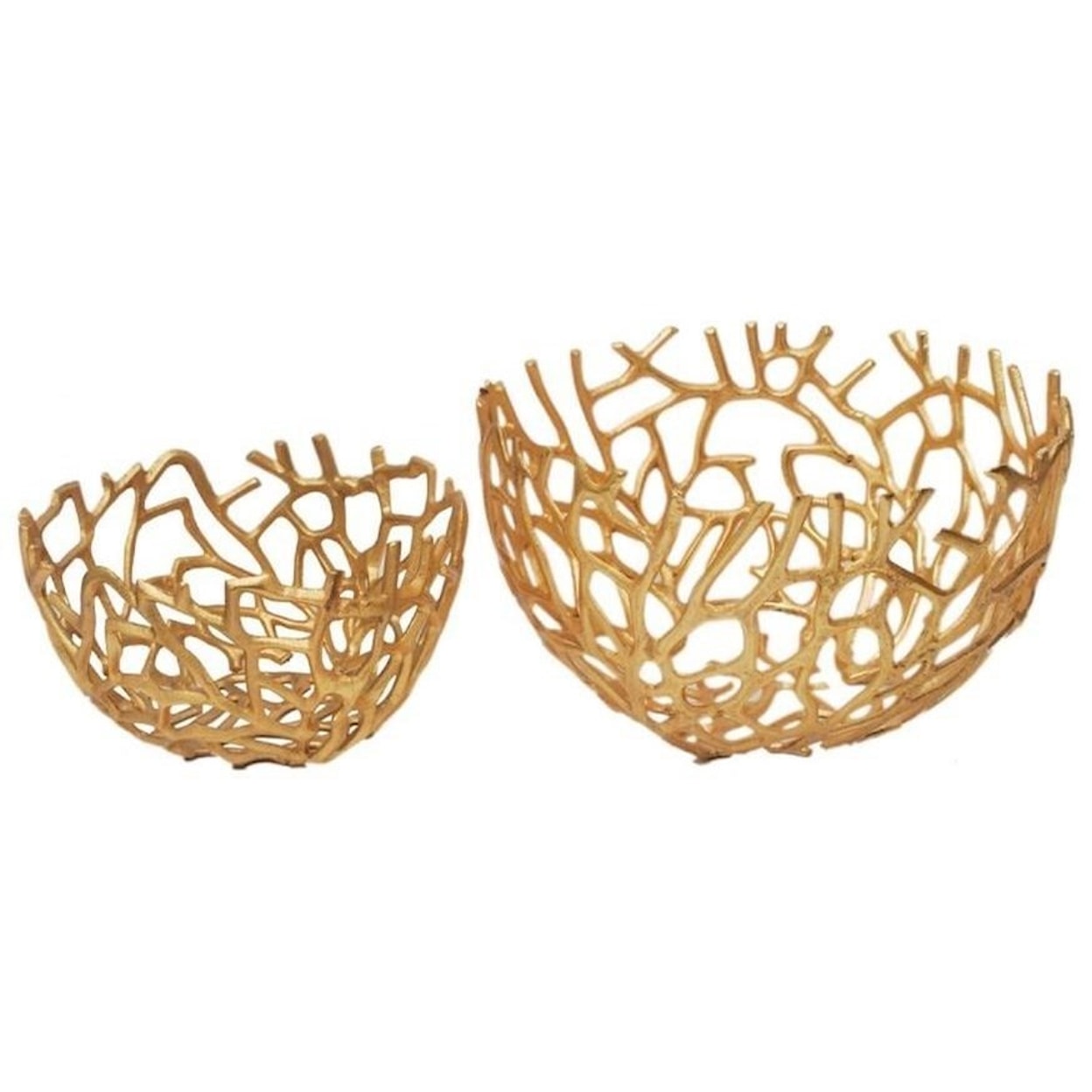 Moe's Home Collection Decorative Accessories Nest Bowls Gold Set Of Two