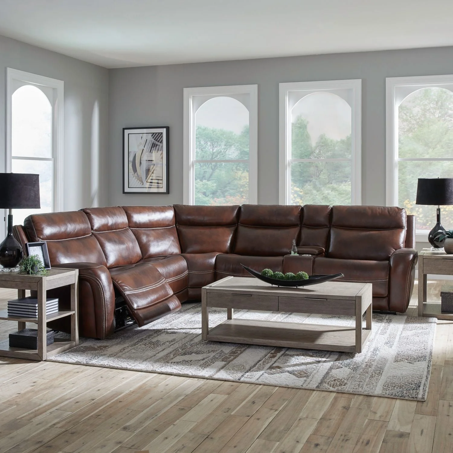 Liberty Furniture Blair 7005CG-UPH-6PCSEC Casual 6-Piece Leather L ...