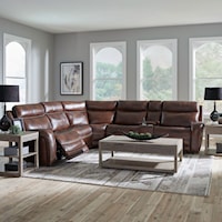 Casual 6-Piece Leather L-Shaped Sectional Sofa
