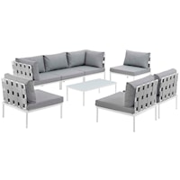 8 Piece Outdoor Patio Aluminum Sectional Sofa Set