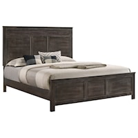 Transitional California King Panel Bed with Decorative Molding