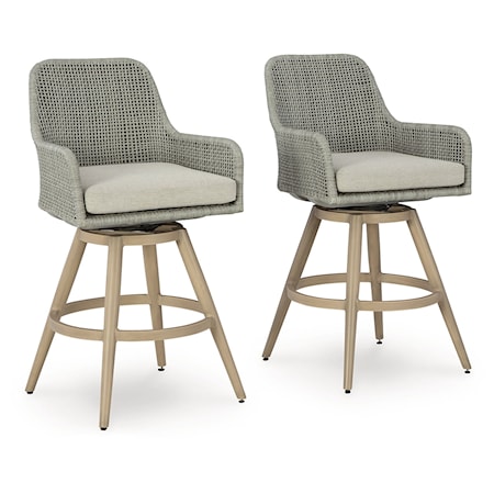 Outdoor Bar Stool W/ Cushion (Set Of 2)