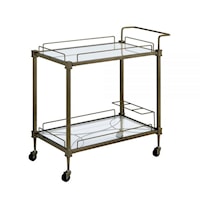 Contemporary Bar Cart with Glass Top
