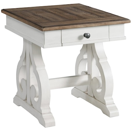 Cottage End Table with Storage