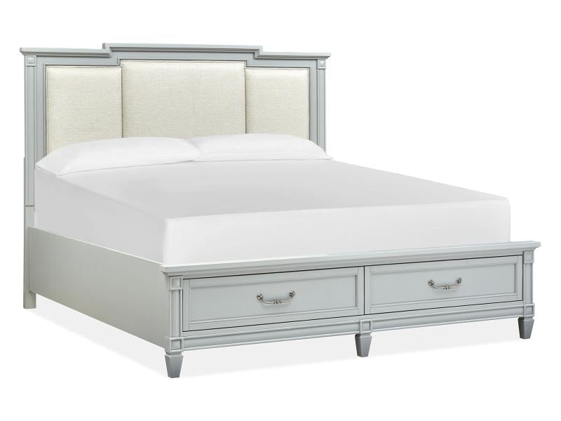 Queen Storage Bed w/Upholstered Headboard