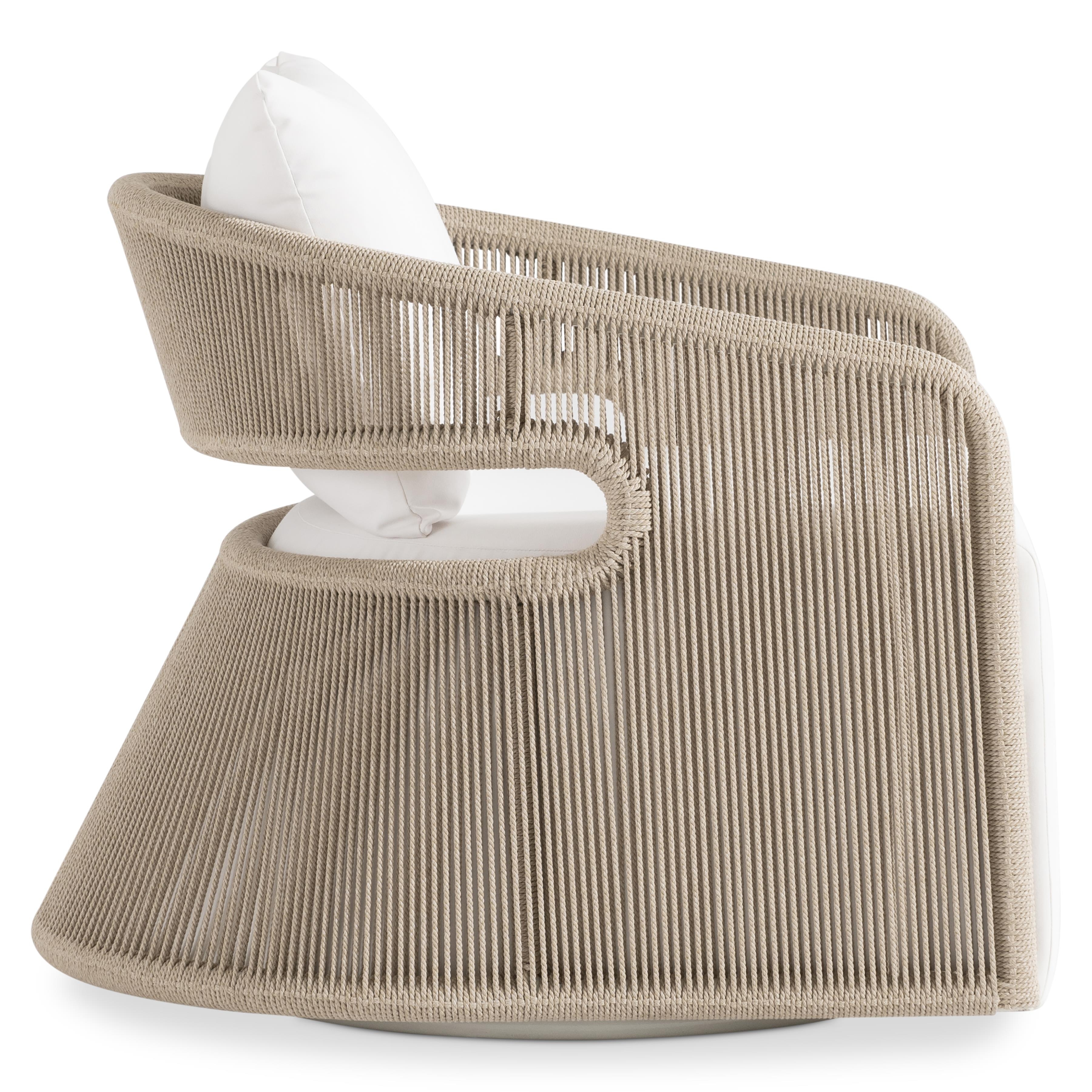 Outdoor Rope Swivel Skirted Chair