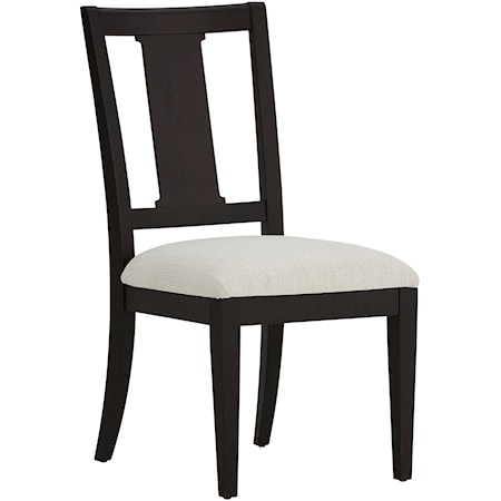 Transitional Dining Side Chair with Upholstered Seat