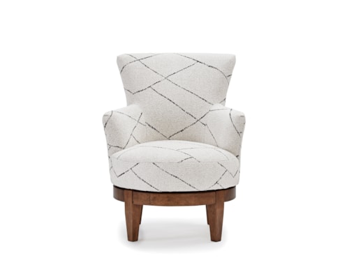 Justine Swivel Chair with Chic, Flared Arms