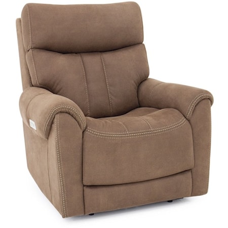 Casual Power Recliner with Power Headrest and Layflat Recline