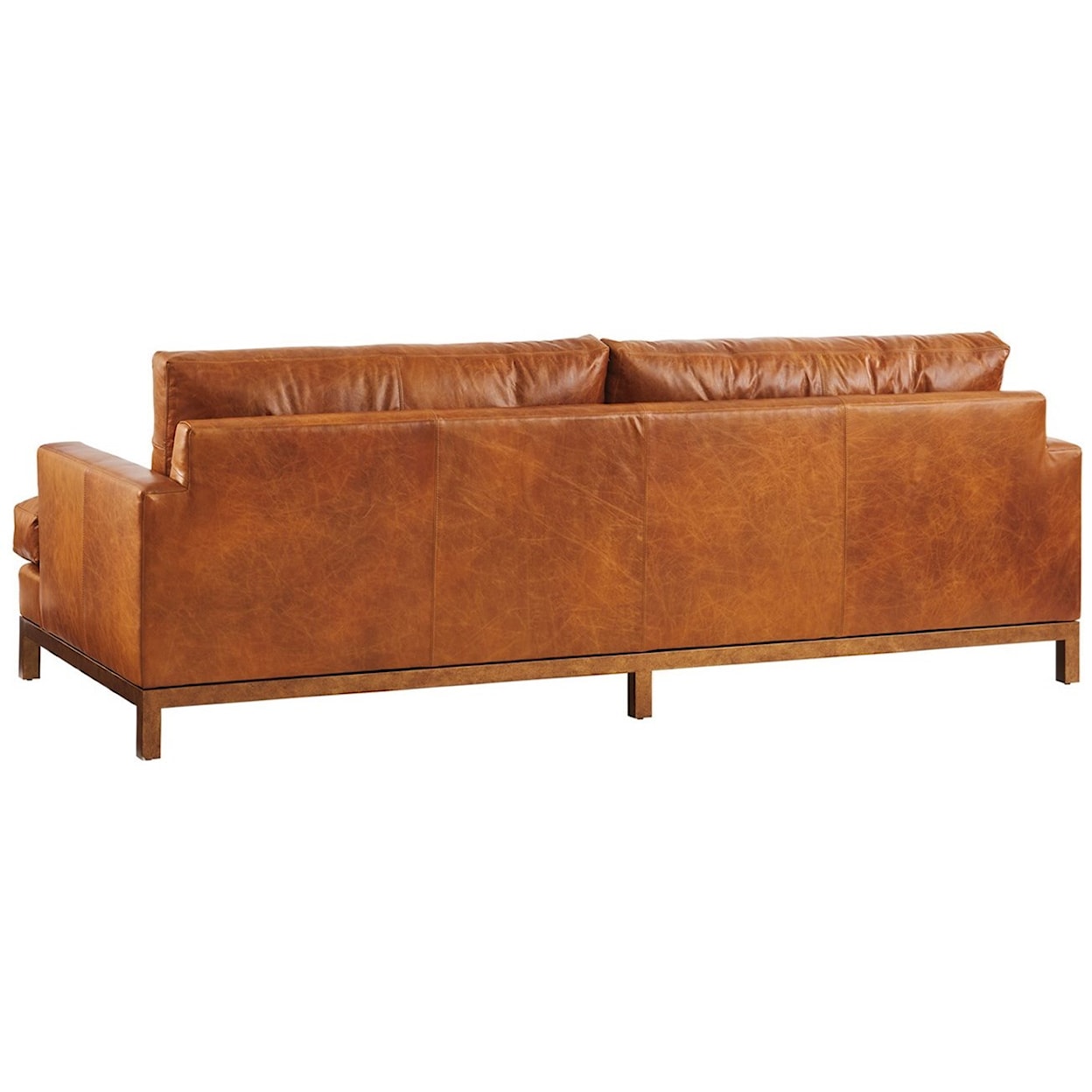 Barclay Butera Barclay Butera Upholstery Horizon Sofa w/ Tan Leather & Brass Base
