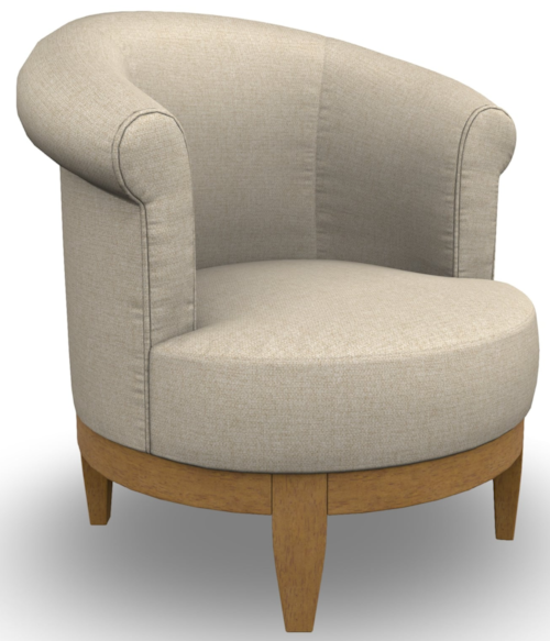 Transitional Barrel Back Swivel Chair