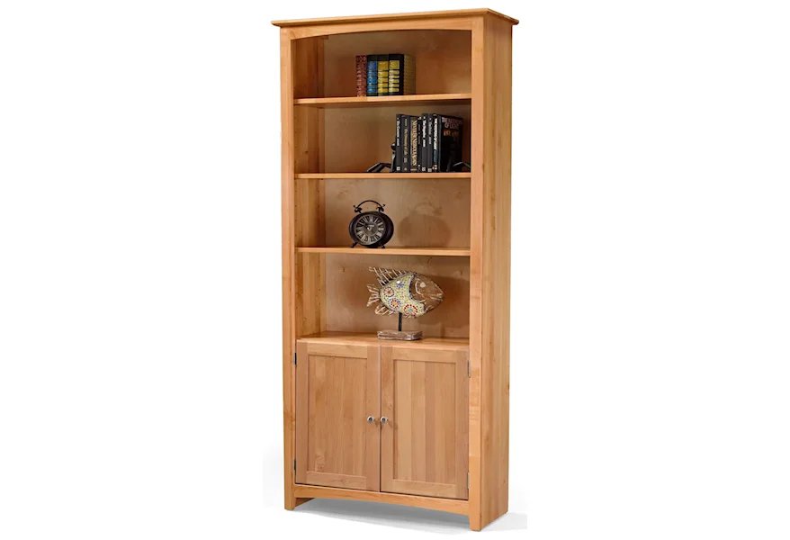 Alder Bookcases Alder Bookcase with Doors by Archbold Furniture at Esprit Decor Home Furnishings