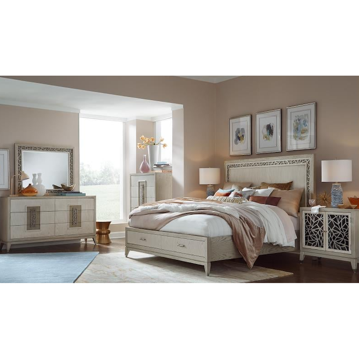 Magnussen Home Lenox Bedroom 5-Piece Queen Storage Bedroom Set