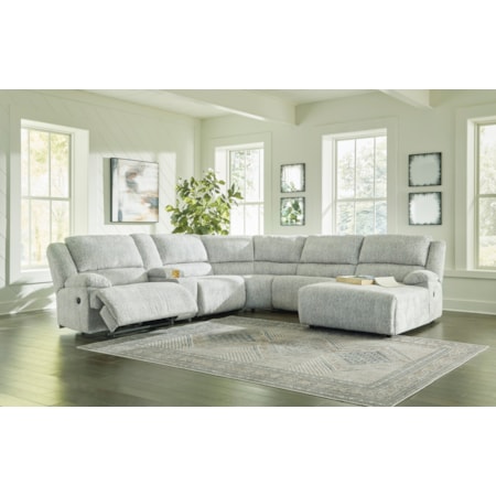 6-Piece Reclining Sectional with Chaise