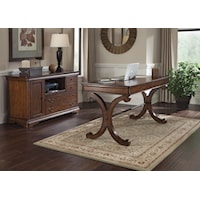 Traditional Writing Desk & 3-Drawer Credenza