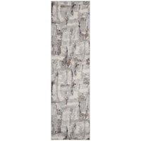 2'3" x 7'6" Grey Ivory Runner Rug