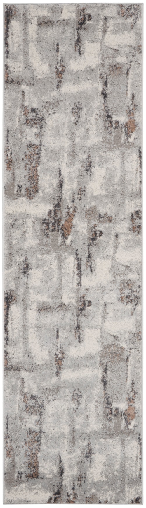 2'3" x 7'6" Grey Ivory Runner Rug