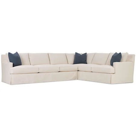 Contemporary 2-Piece Sectional Sofa with Slipcover
