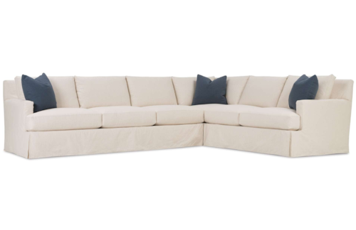 Contemporary 2-Piece Sectional Sofa with Slipcover