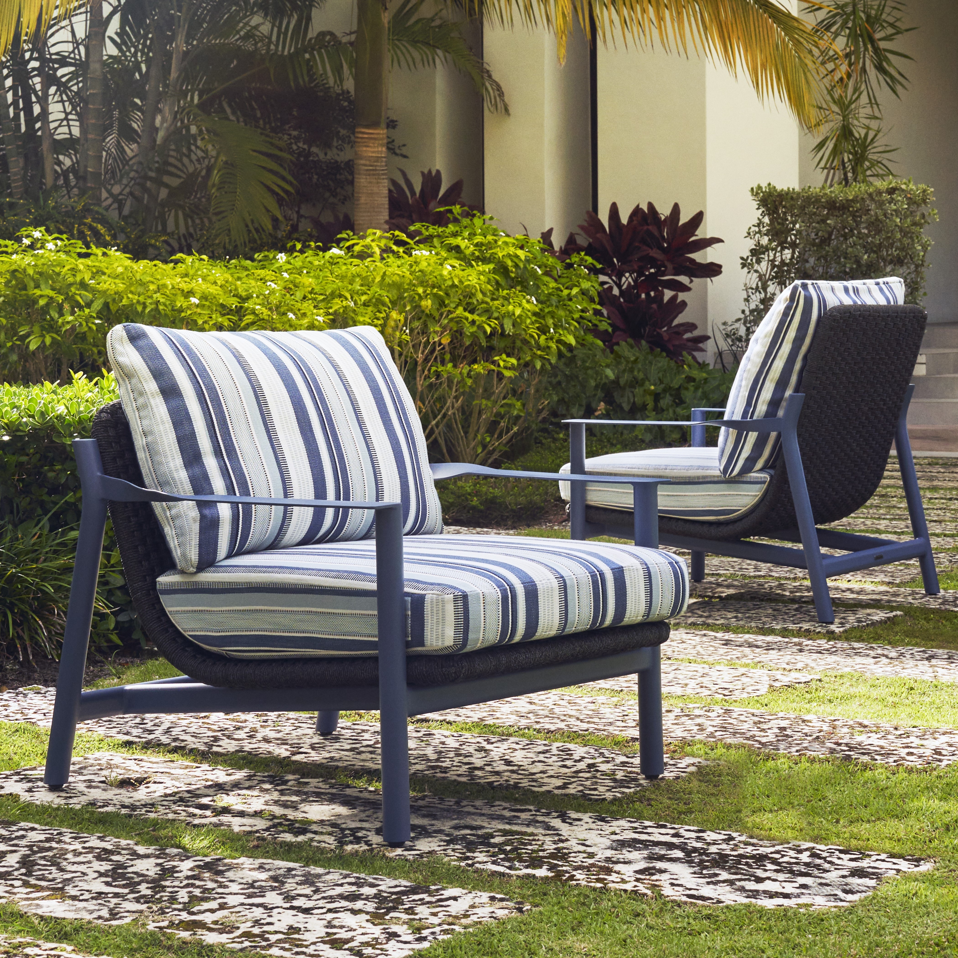 Modern Woven High-Back Lounge Chair