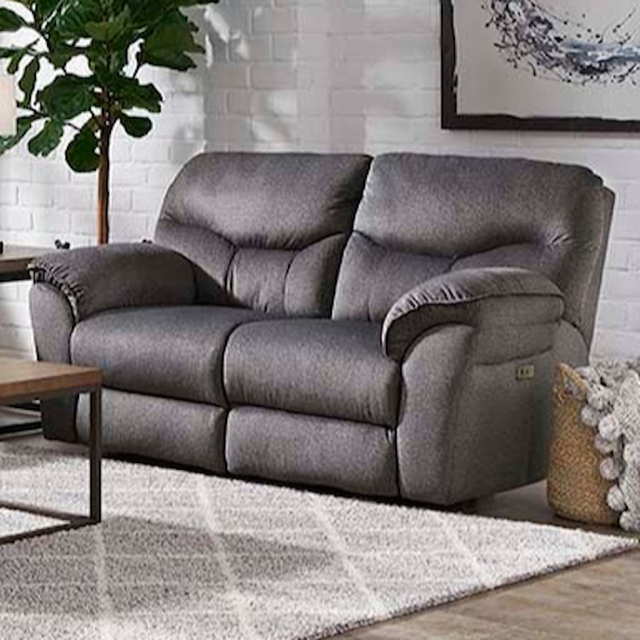 Design2Recline Power Play Power Headrest Loveseat