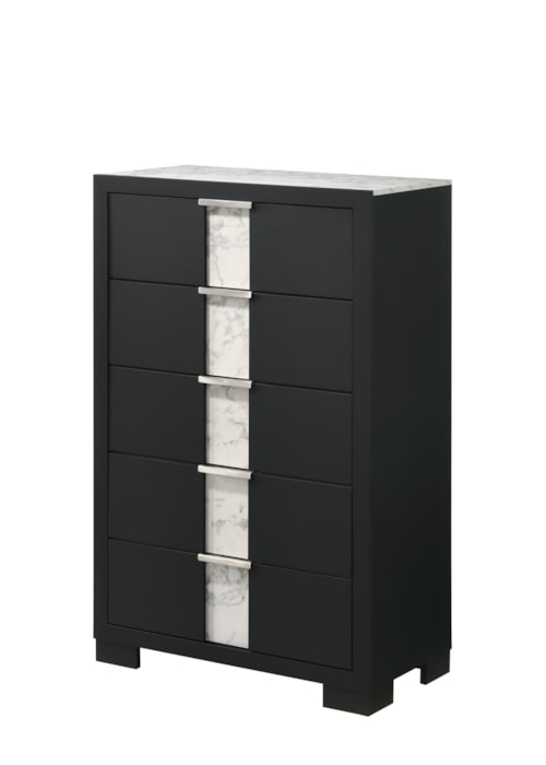 Contemporary 5-Drawer Bedroom Chest