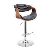 Upholstered Swivel Bar Stool with Adjustable Base