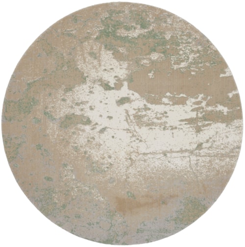 8'  Ivory Green Round Rug