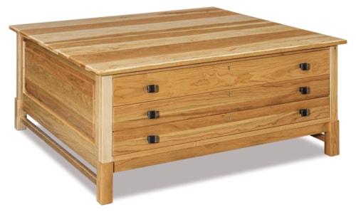 Traditional Signature Cocktail Table with Solid Top