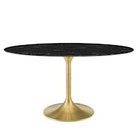 60" Oval Marble Dining Table
