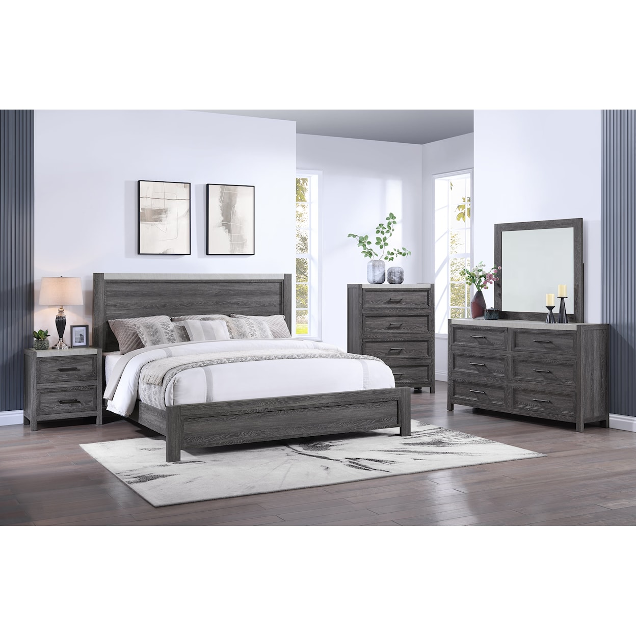 Crown Mark MADSEN 5-Piece Bedroom Set - King