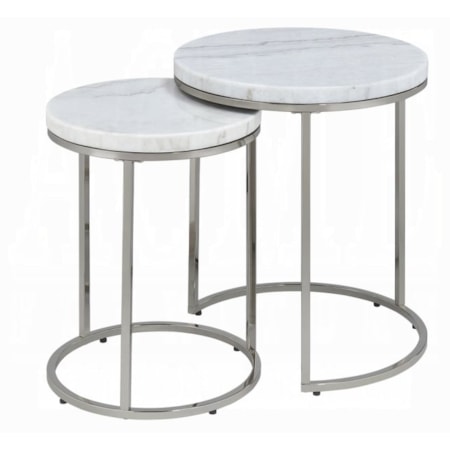 2-Piece Round Nesting Table Set