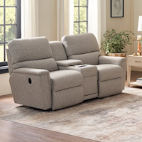 Casual Reclining Loveseat with Console