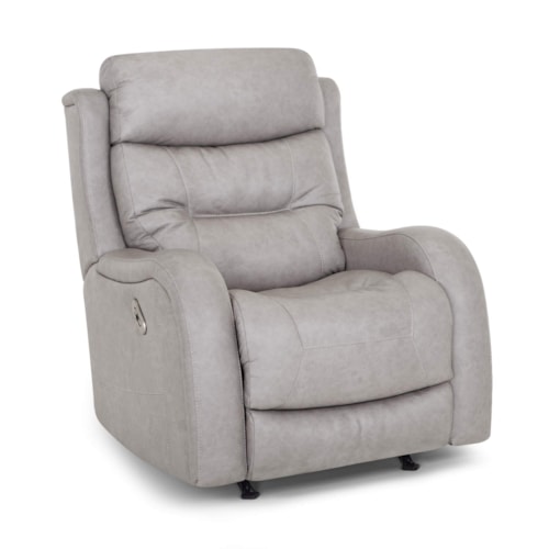 Casual Power Rocker Recliner with Power Headrest and USB Port
