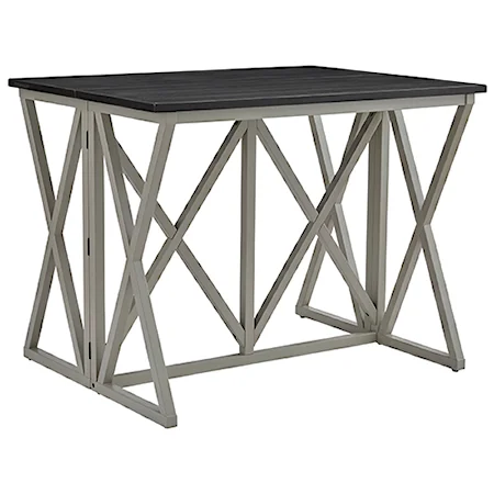 Transitional Counter Height Dining Table with 2-Tone Finish