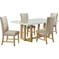 Morris 5PC Dining Set in Natural-Table and Four Chairs