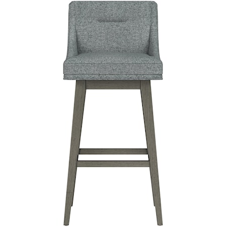 Uniquely Yours Wood And Upholstered Tapered Backadjustable Swivel Stool