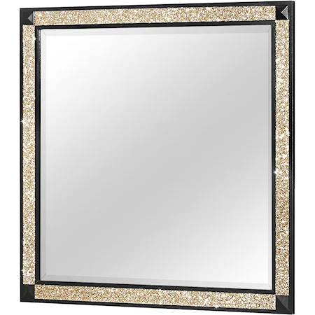 Dresser Mirror with Gold and Black Trim
