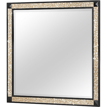Dresser Mirror with Gold and Black Trim