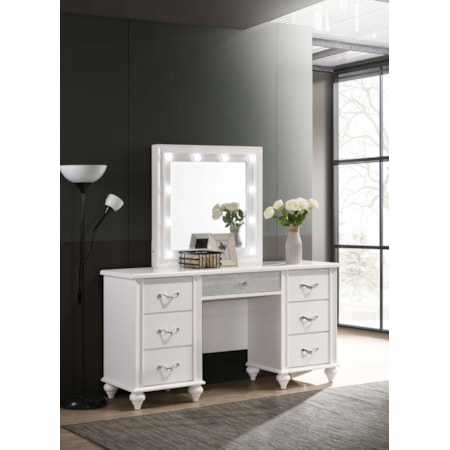 Barzini 7-drawer Vanity Set w/ Lighting